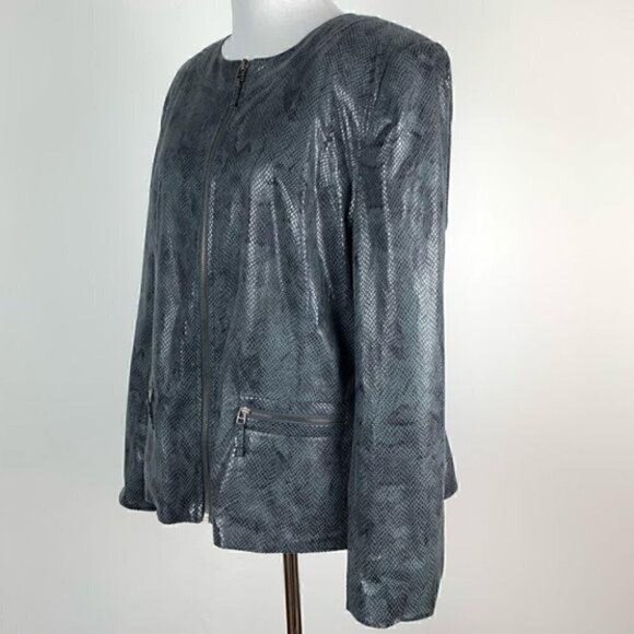 JM collection jacket 14 faux leather snake print - Picture 7 of 9